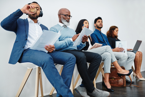 Professionals preparing for interviews