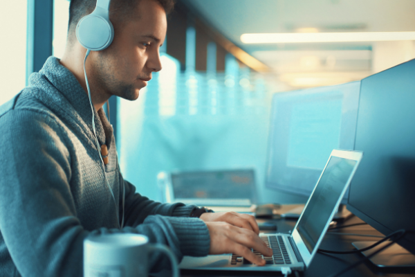 Man on computer
