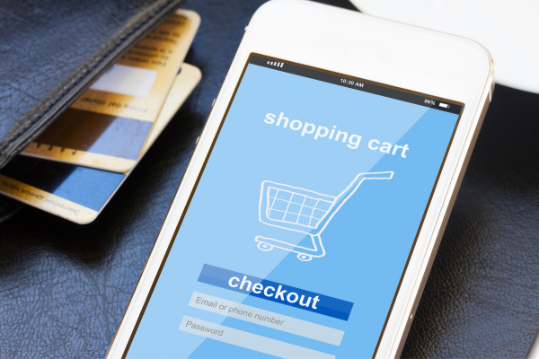 blue shopping cart icon