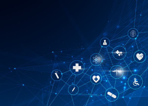 abstract image with healthcare icons