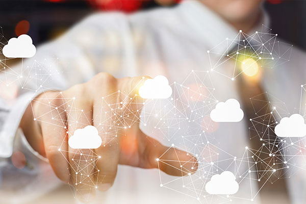 man pointing at cloud