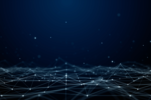 abstract tech image with white and blue lines