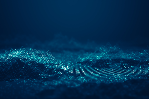 abstract tech image with white and blue lines