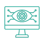 icon of computer monitor with eye