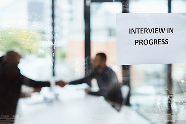 Candidate being interviewed