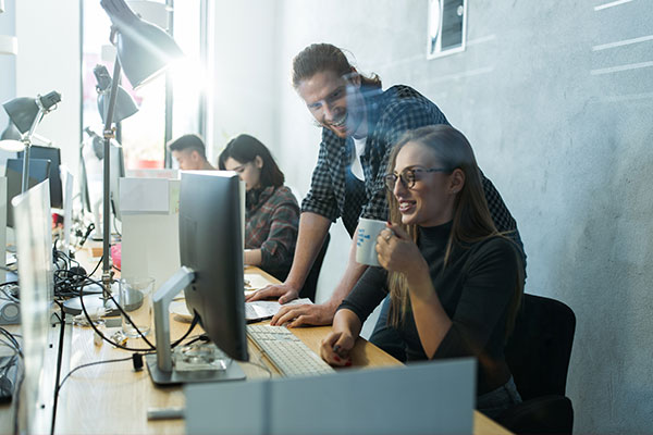 Group working at computer