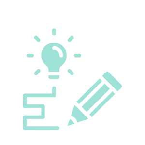 Pencil drawing line from lightbulb icon