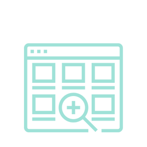 Icon of files with magnifying glass