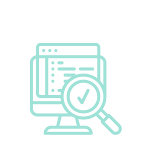 screen with magnifying glass icon