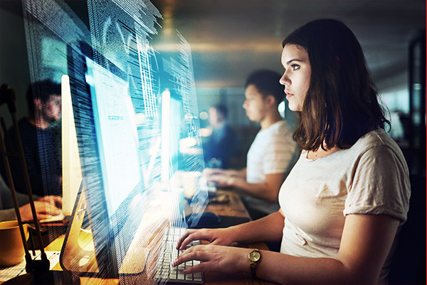 Group working at computer
