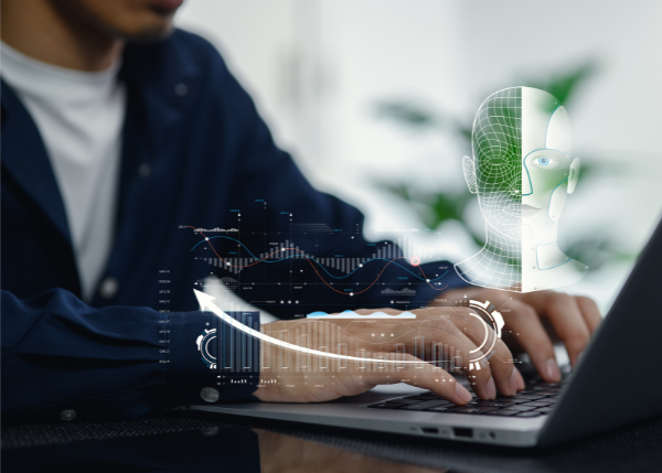 Job seeker interviewing with AI