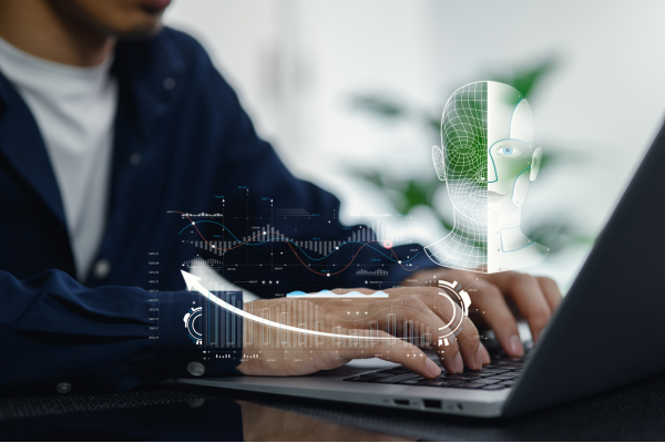 Job seeker interviewing with AI