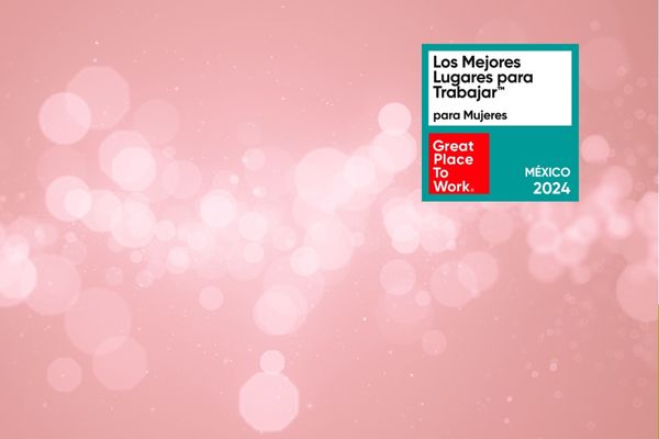 Best Place to Work for Women in Mexico Award Badge on an abstract background