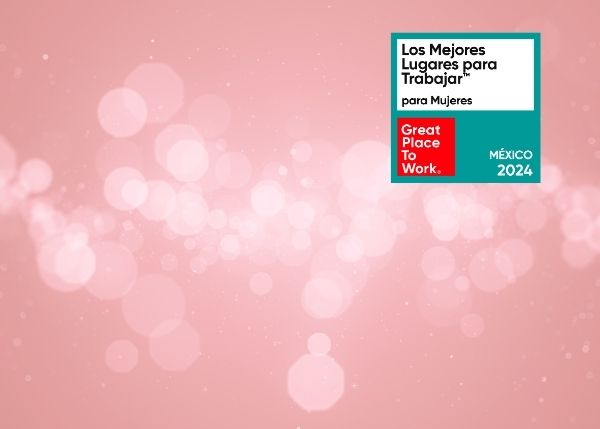Best Place to Work for Women in Mexico Award Badge on an abstract background