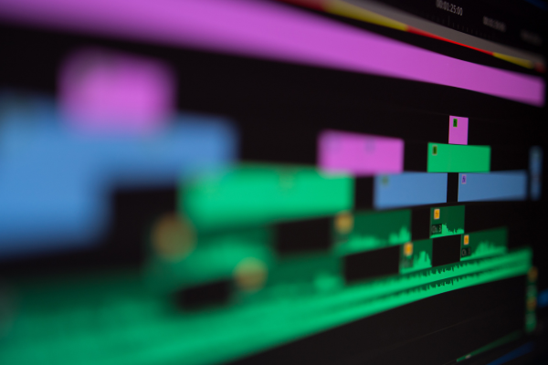 Software "containers" in green, purple, and blue on a computer screen