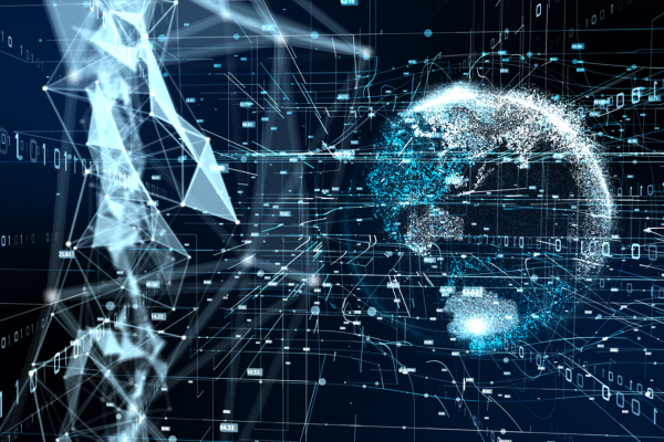 AI and data holographic symbols 