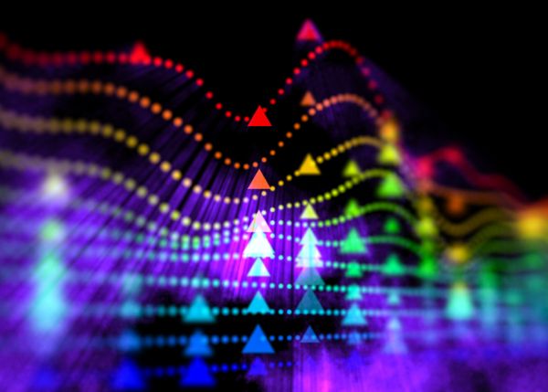 Multicolored trend lines