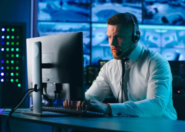 a man sitting at a computer