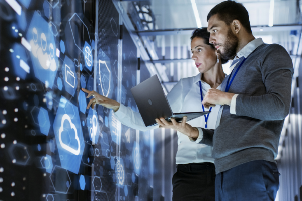 people working in data center