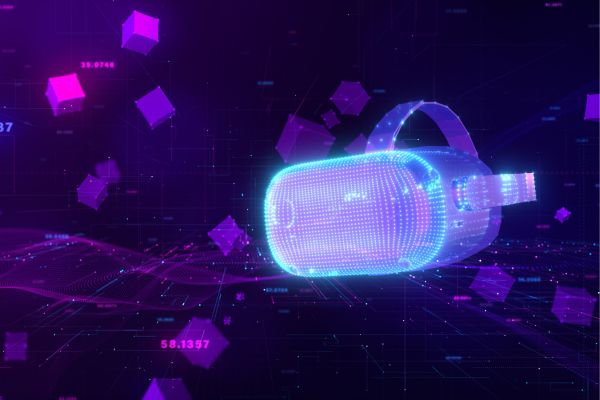 A digital illustration of a VR headset