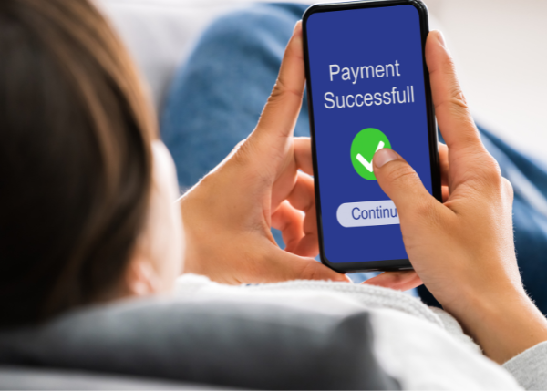 Person making a payment online.