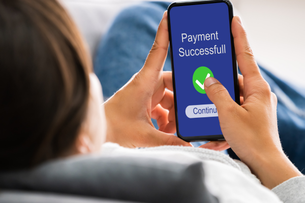Person making a payment online.