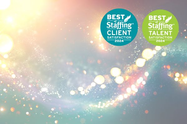 ClearlyRated Best of Staffing Logos on Abstract Background