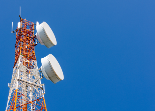 The top of a cell tower.