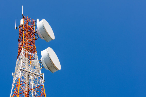 The top of a cell tower.