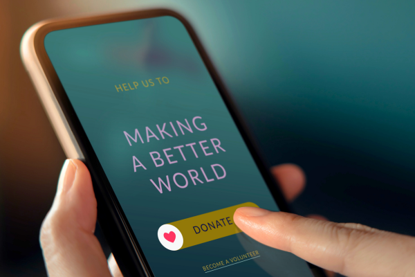 A screen with an option to donate.