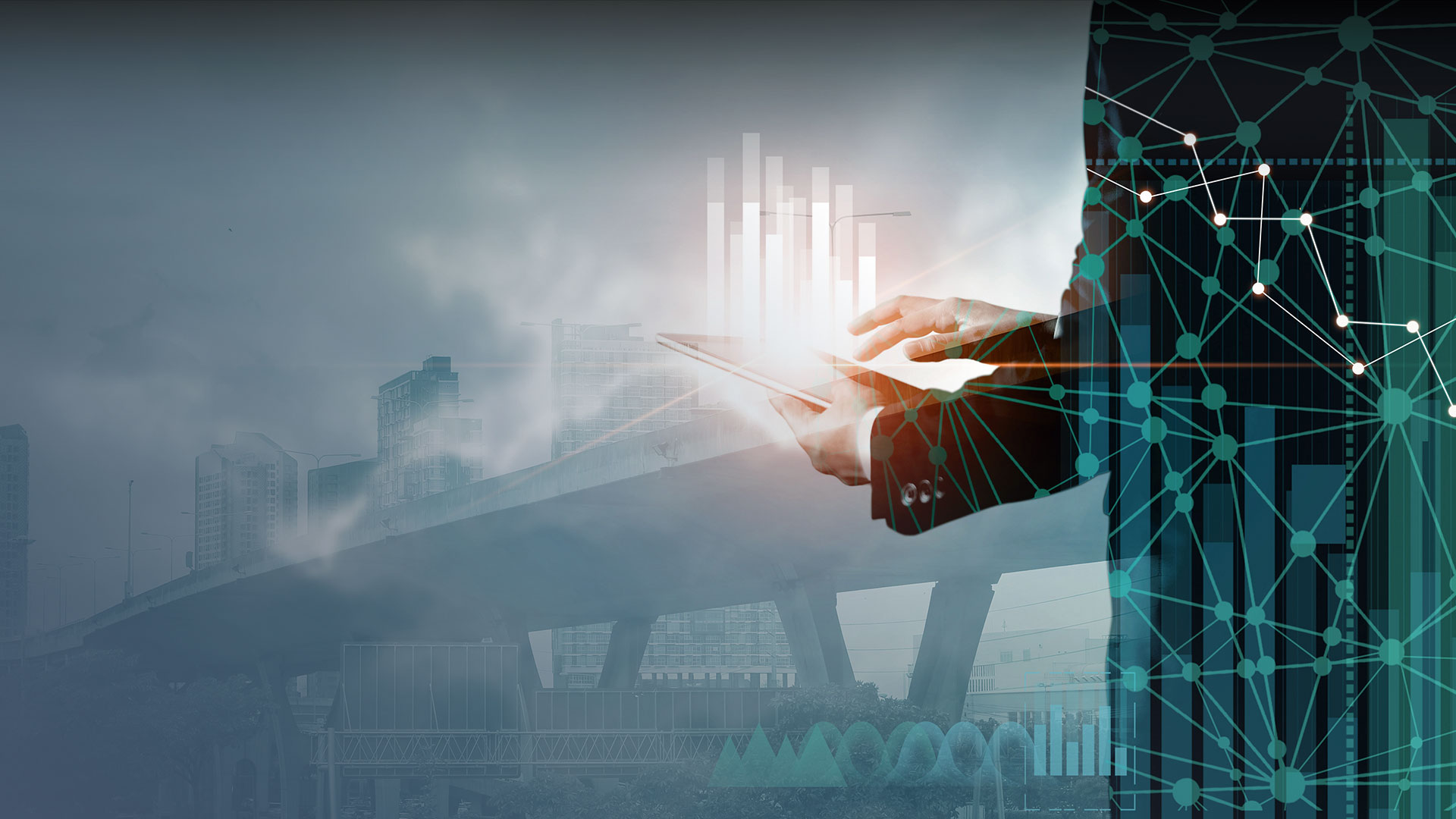 Technical illustration of AI and BI