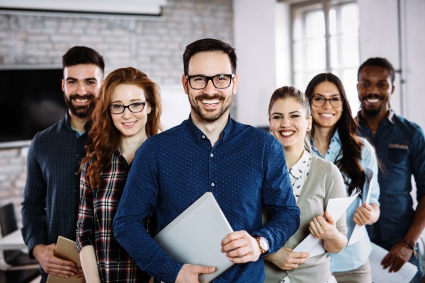 Smiling group of employees