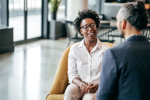 Employees chatting