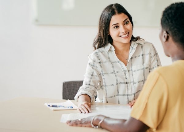 Woman interviewing