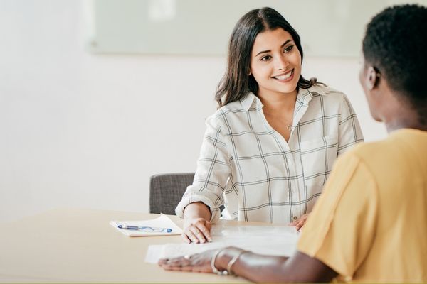 Woman interviewing