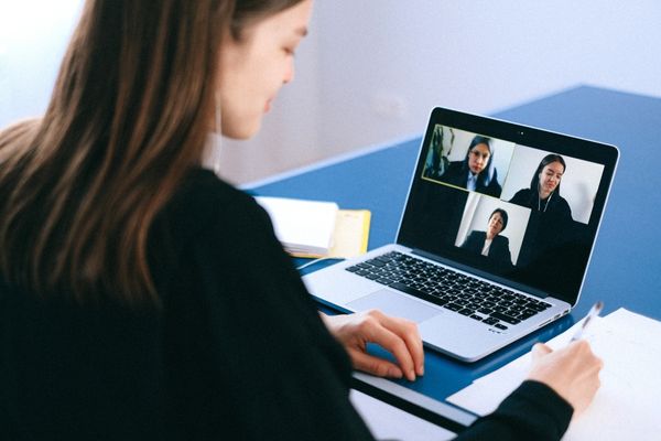Video call on a laptop