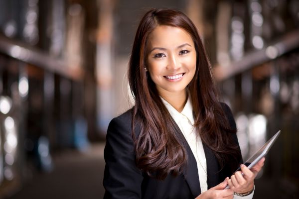 Woman in a business blazer